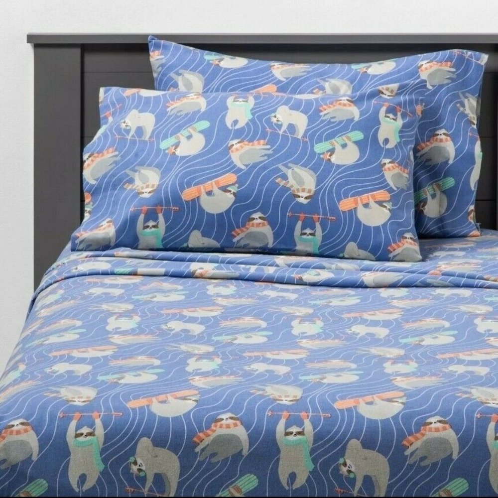 Super Sloths Flannel Sheets Queen Pillowfort Kids